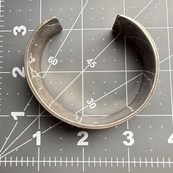 Sterling Silver Elephant Cuff Bracelet Embossed Safari Design Tribal Jewelry 925 - Picture 8 of 8